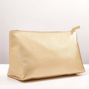 Tarte sleek large makeup cosmetics bag in gold